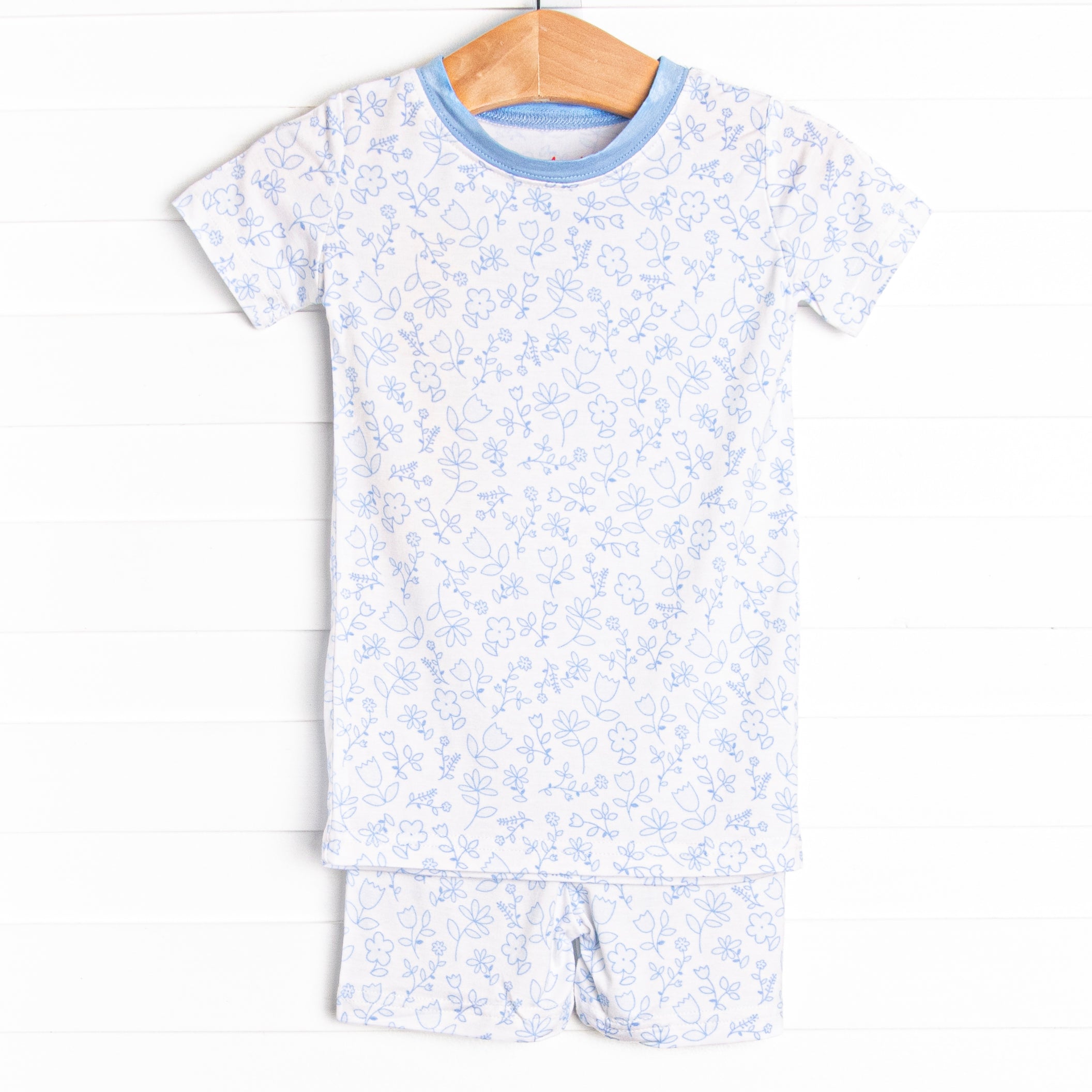 Blue Willow Bamboo Pajama Short Set, Blue