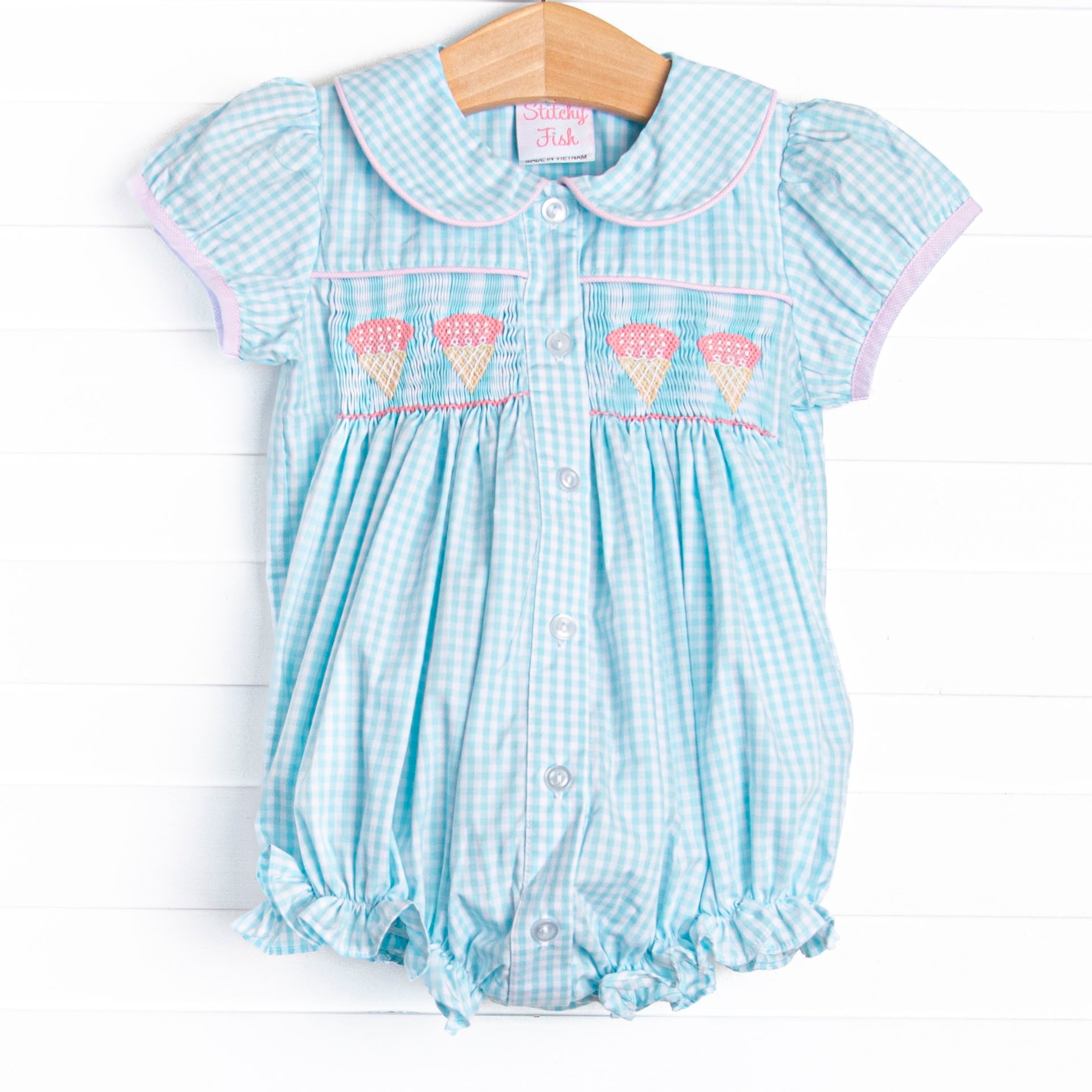 Brain Freeze Smocked Bubble, Blue