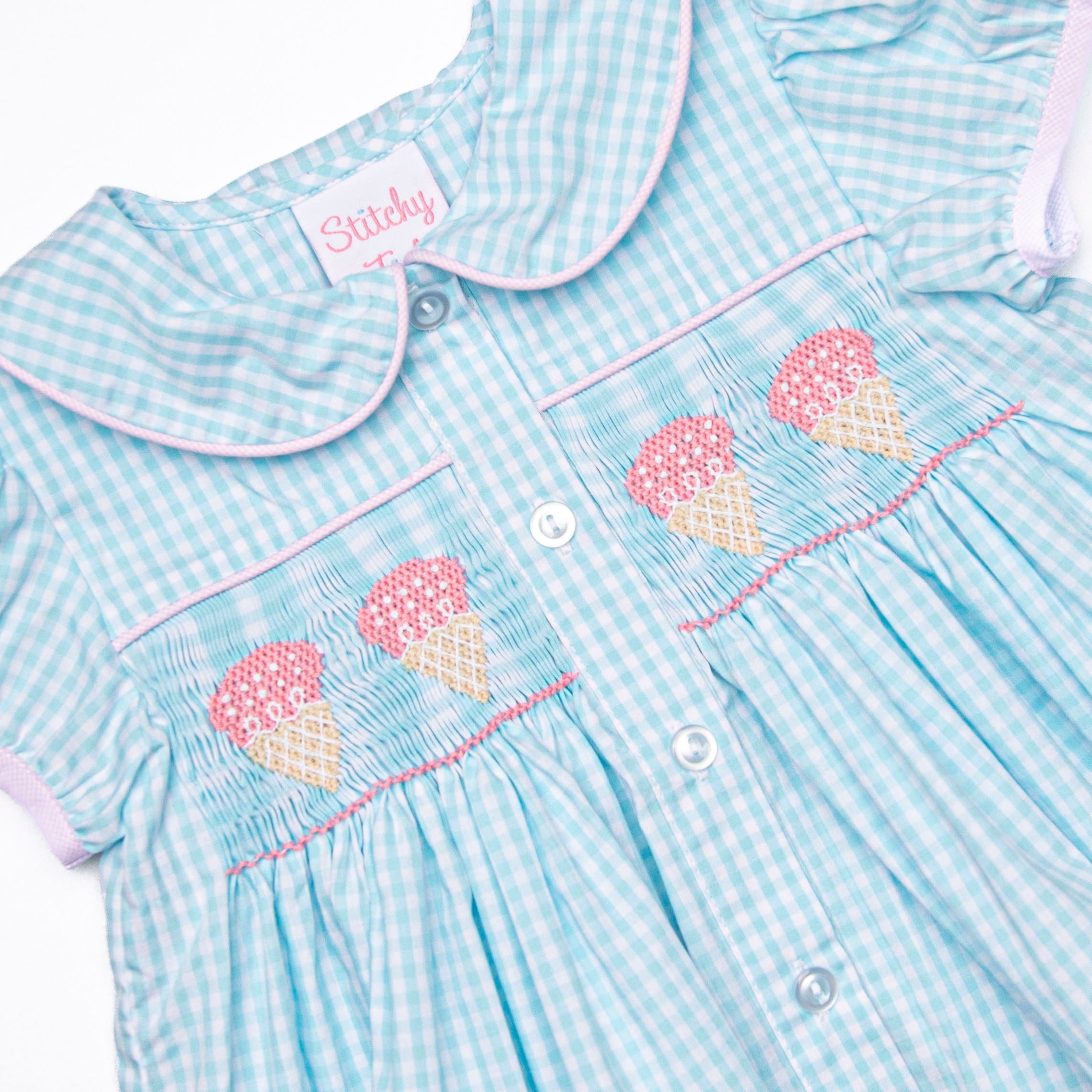 Brain Freeze Smocked Bubble, Blue