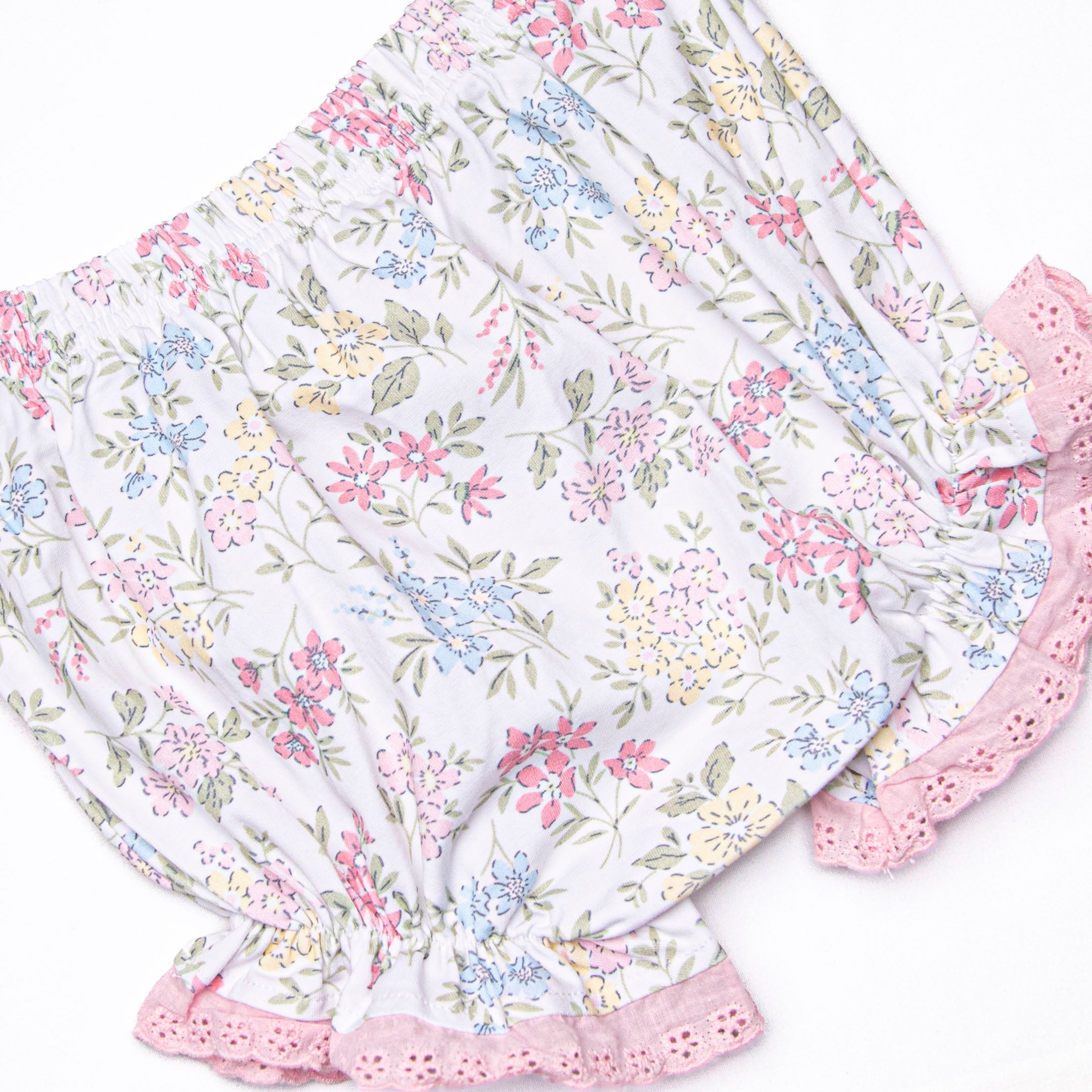 Lace and Lillies Diaper Set, Pink