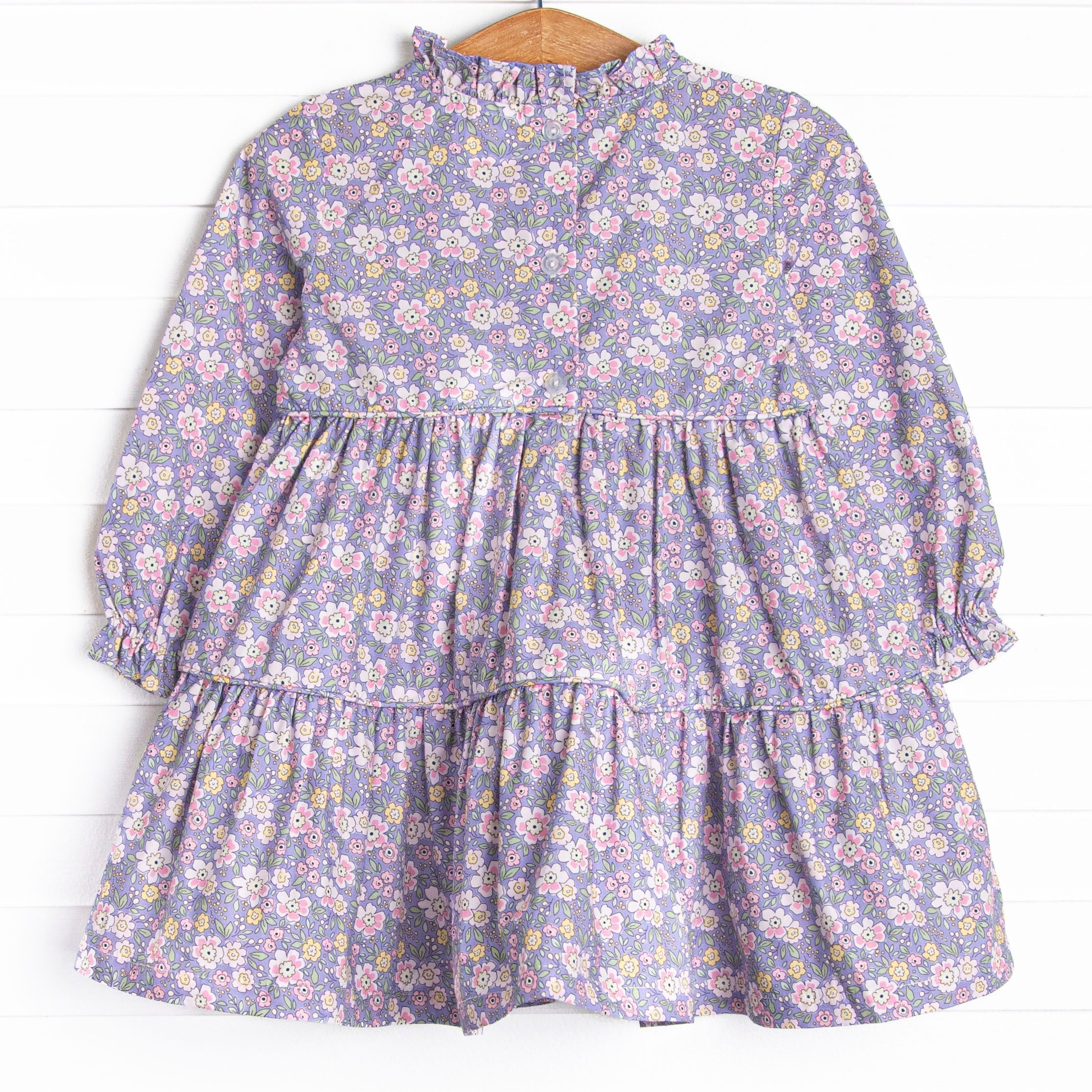 Purple Petals Tiered Dress, Purple