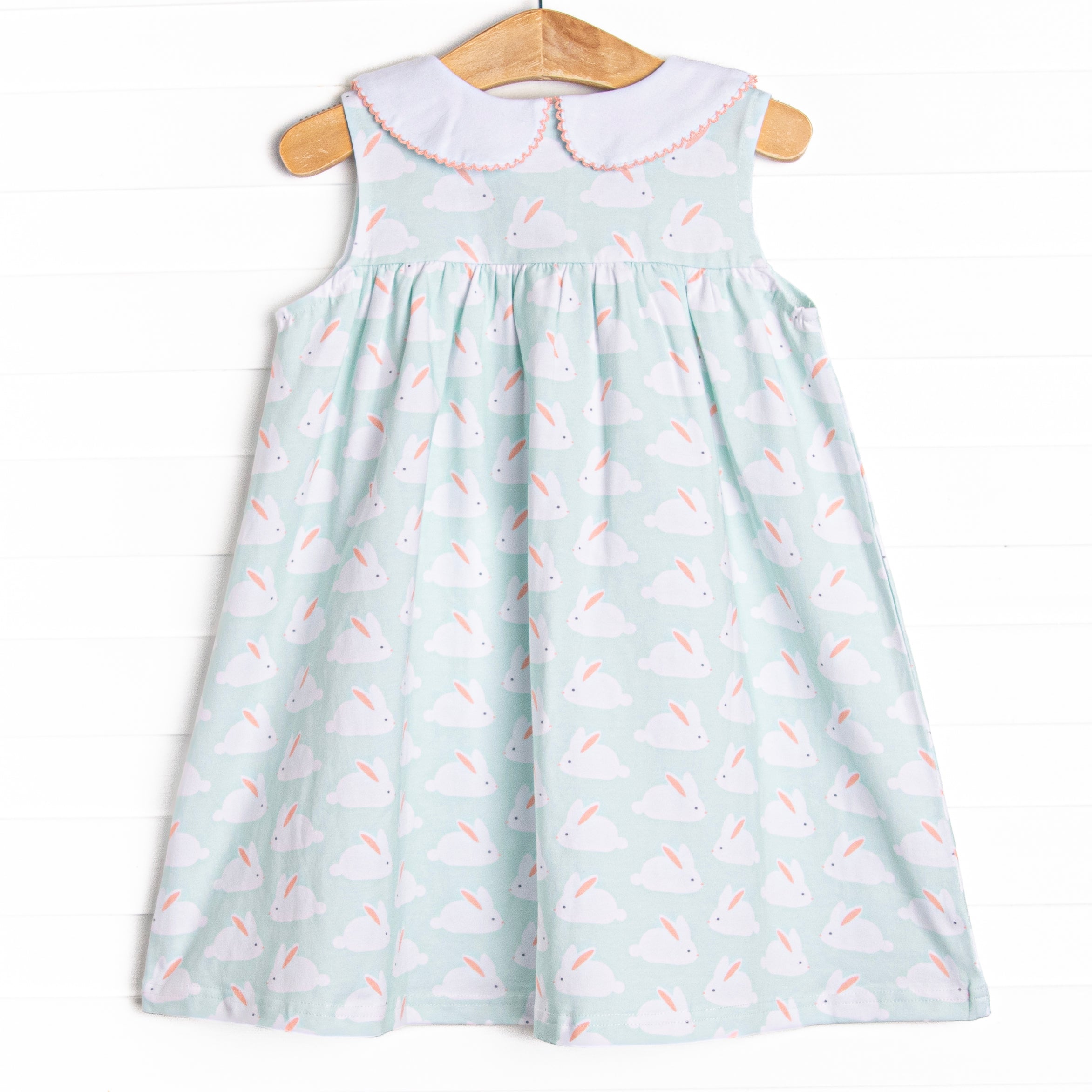Bunny Hop Button Dress, Mint