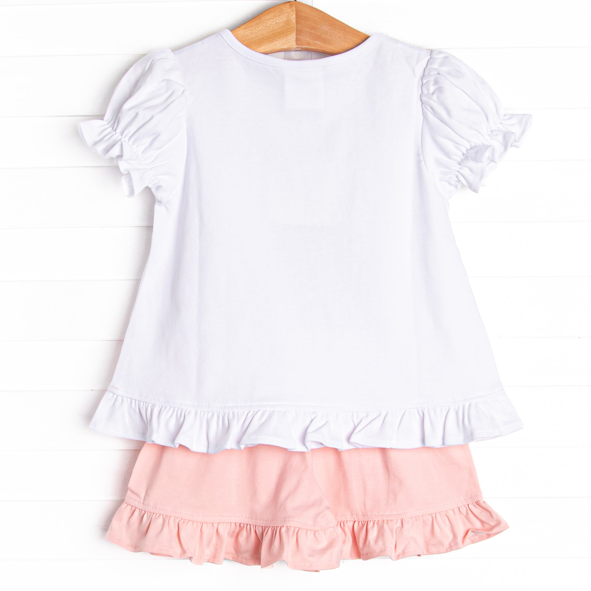 Magical Castle Applique Ruffle Short Set, Pink