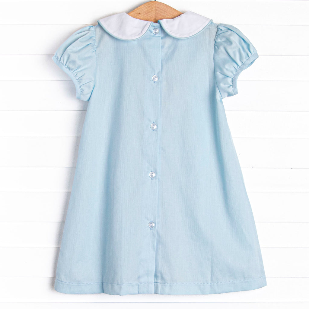 Beauty with a Bow Embroidered Dress, Blue