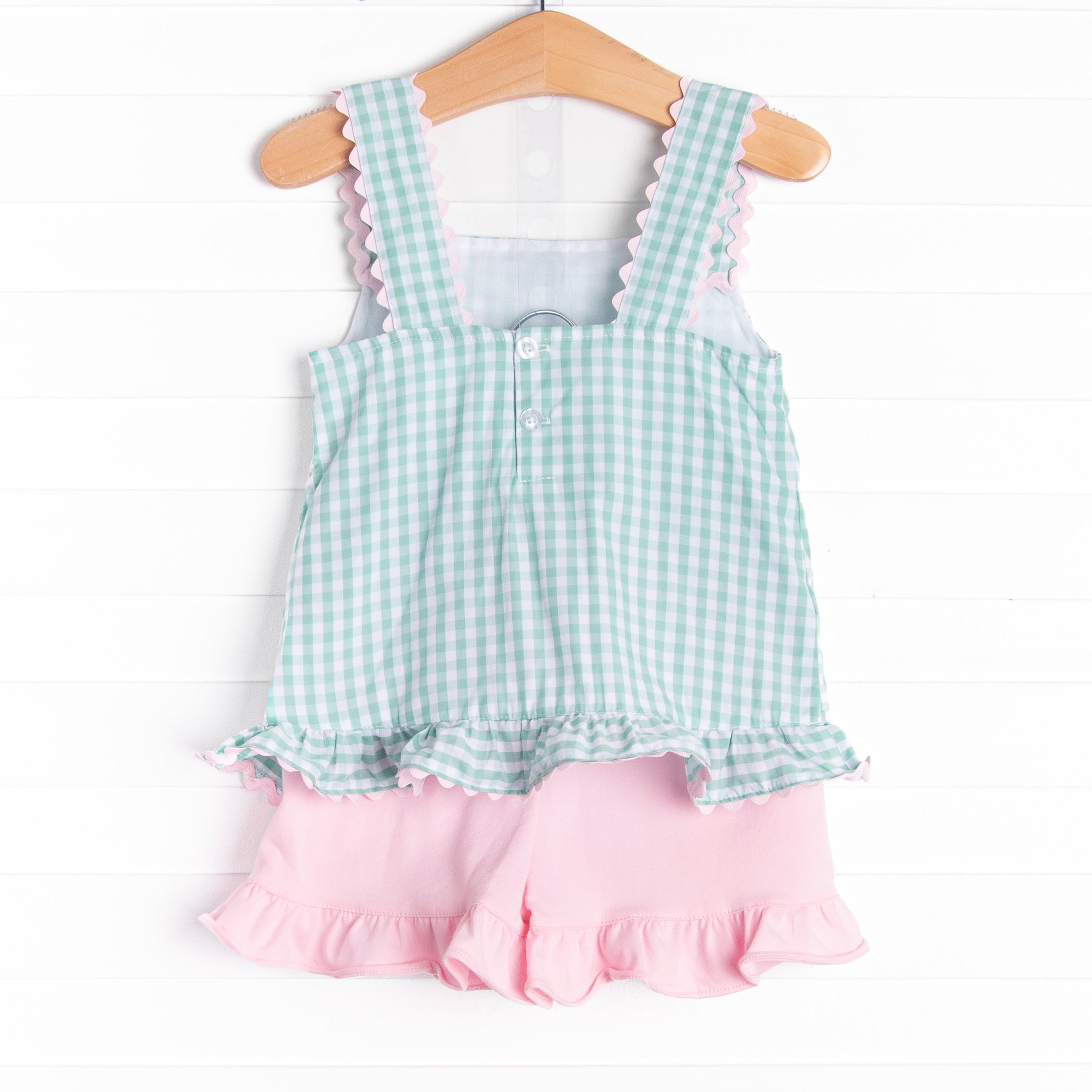 Mabel Short Set, Mint Gingham