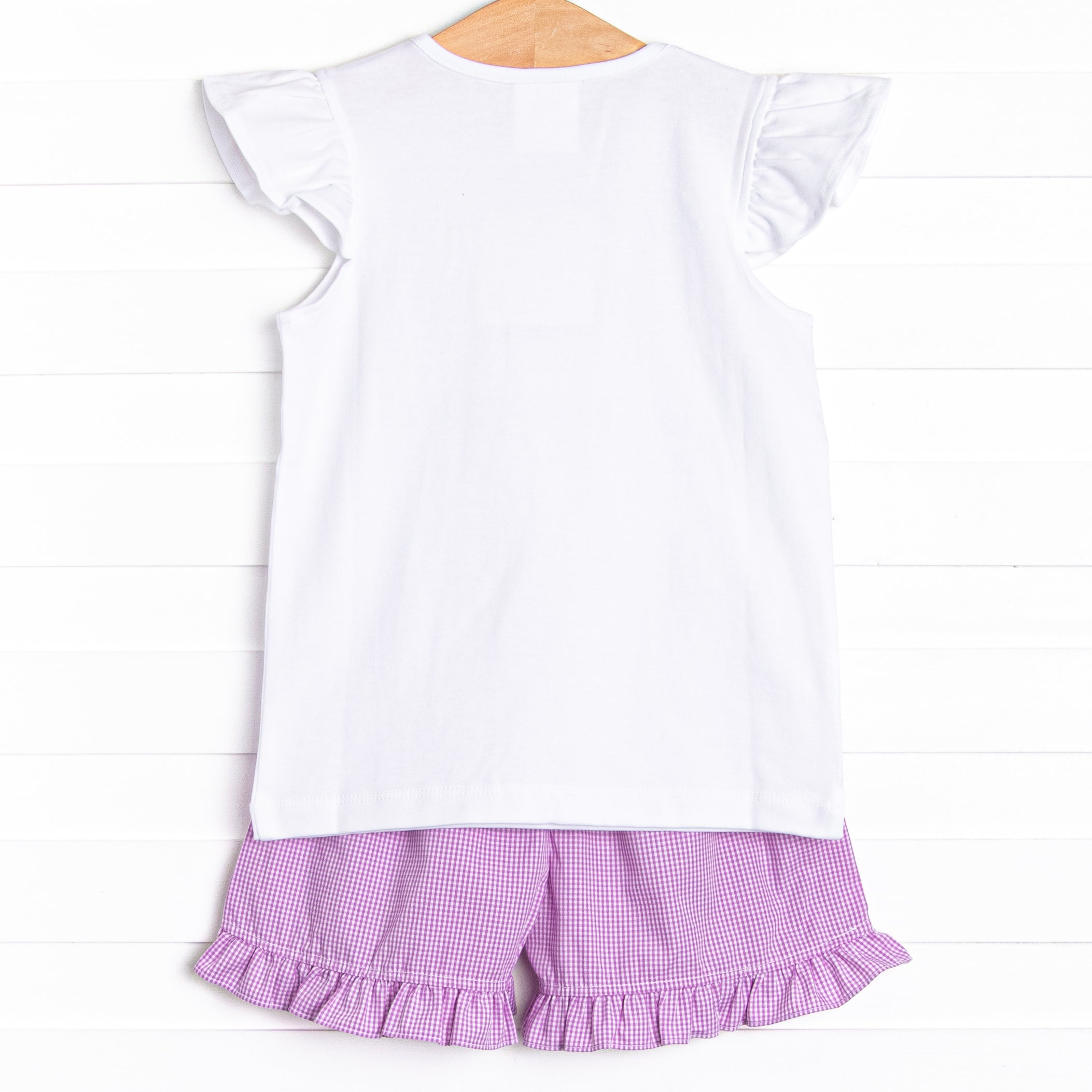 Butterfly Blossom Smocked Short Set, Purple