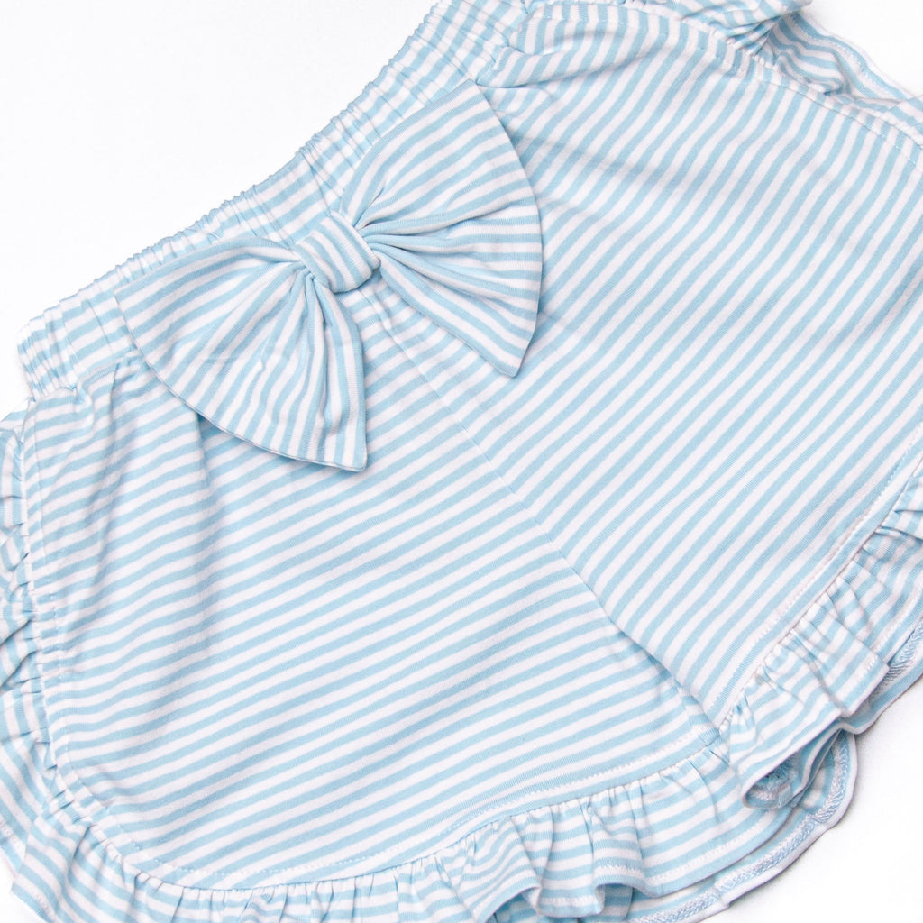 Carriage Ride Smocked Short Set, Pink