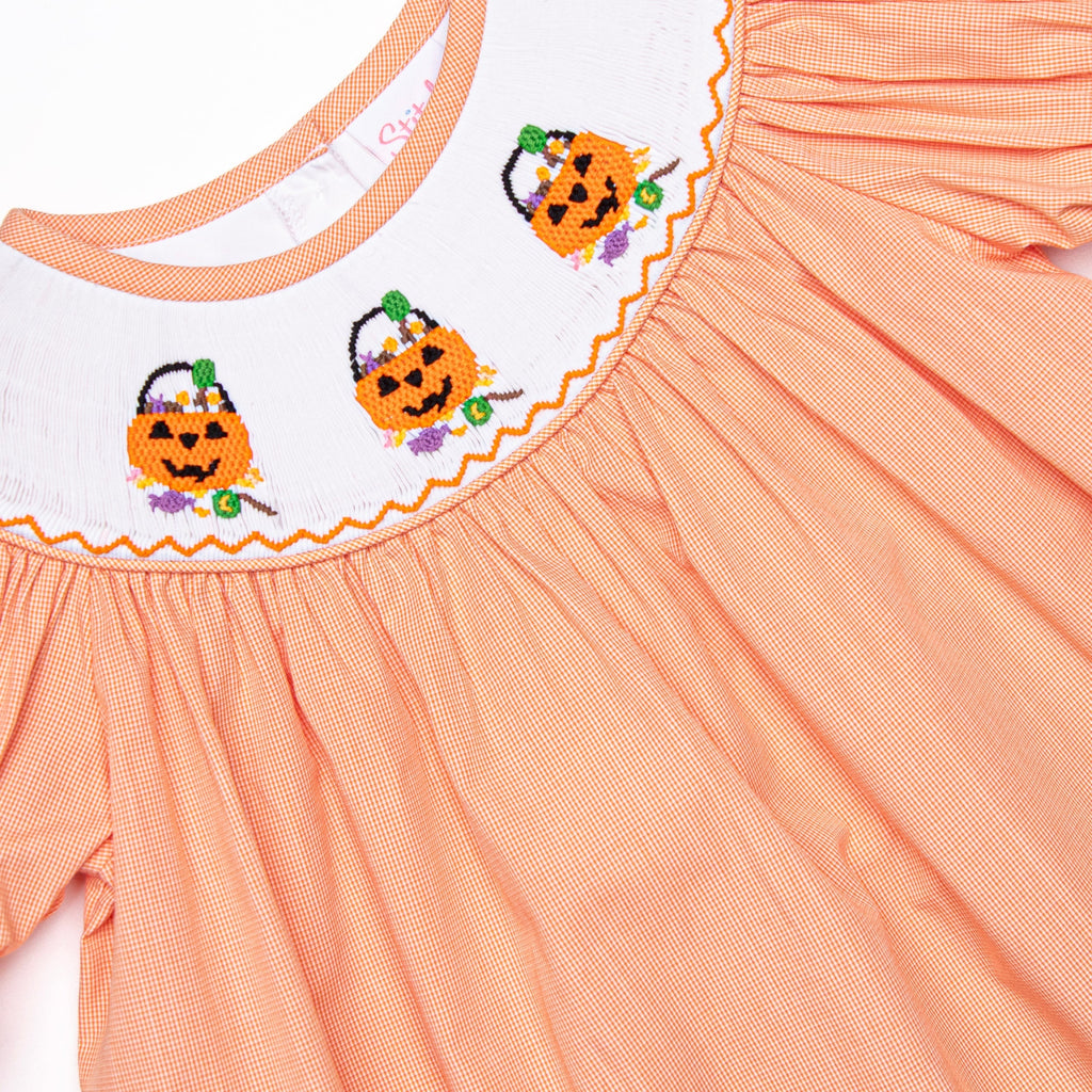 Sugar Overload Smocked Bishop Dress, Orange