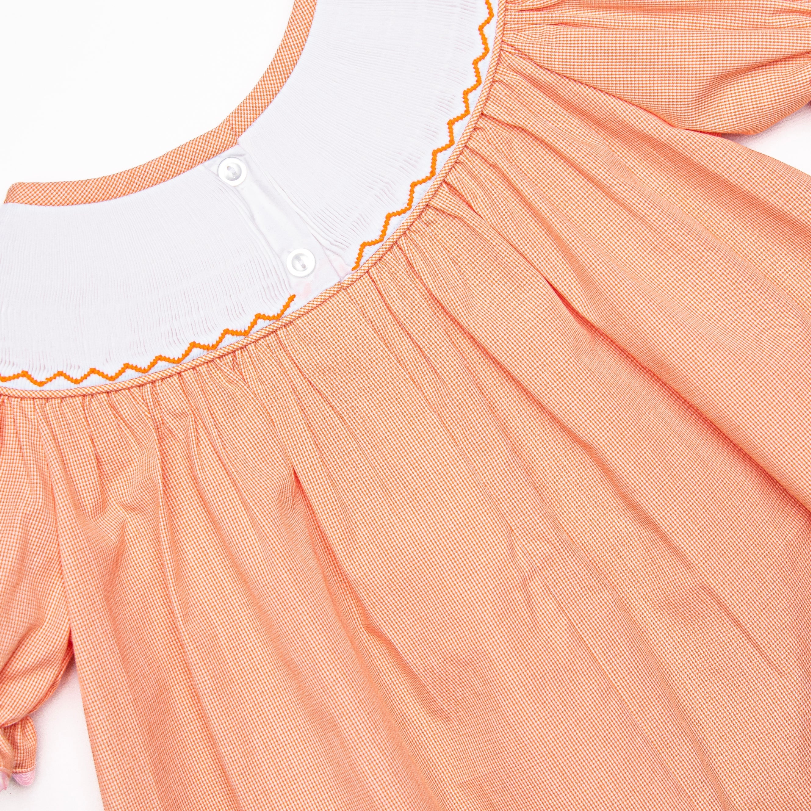 Sugar Overload Smocked Bishop Dress, Orange