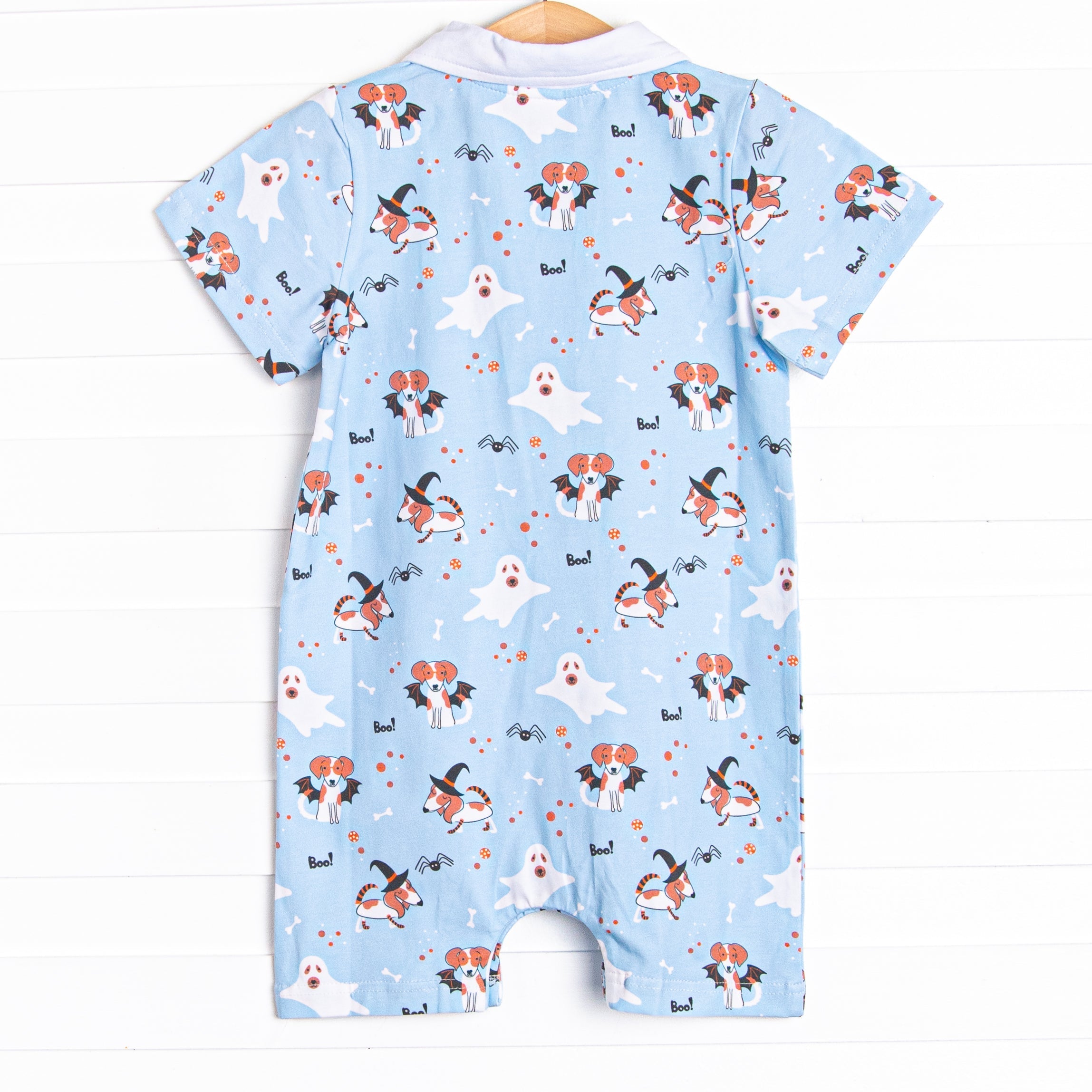 Boos and Barks Short Romper, Blue