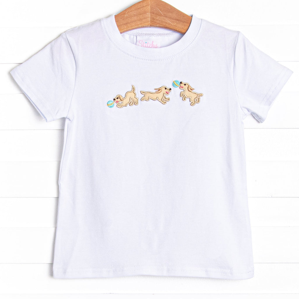 Go Fetch Applique Top, White