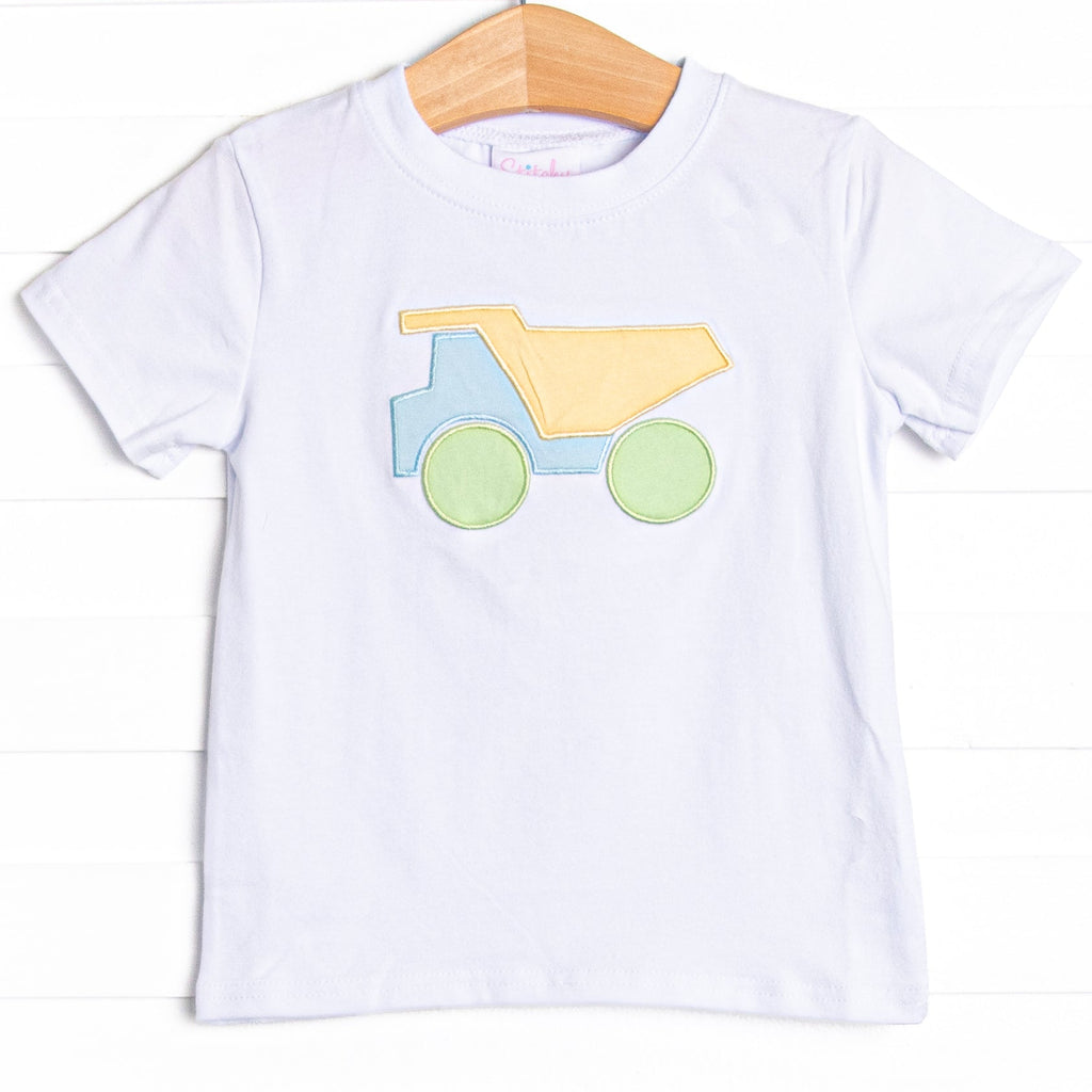 Colorblock Construction Applique Top, White