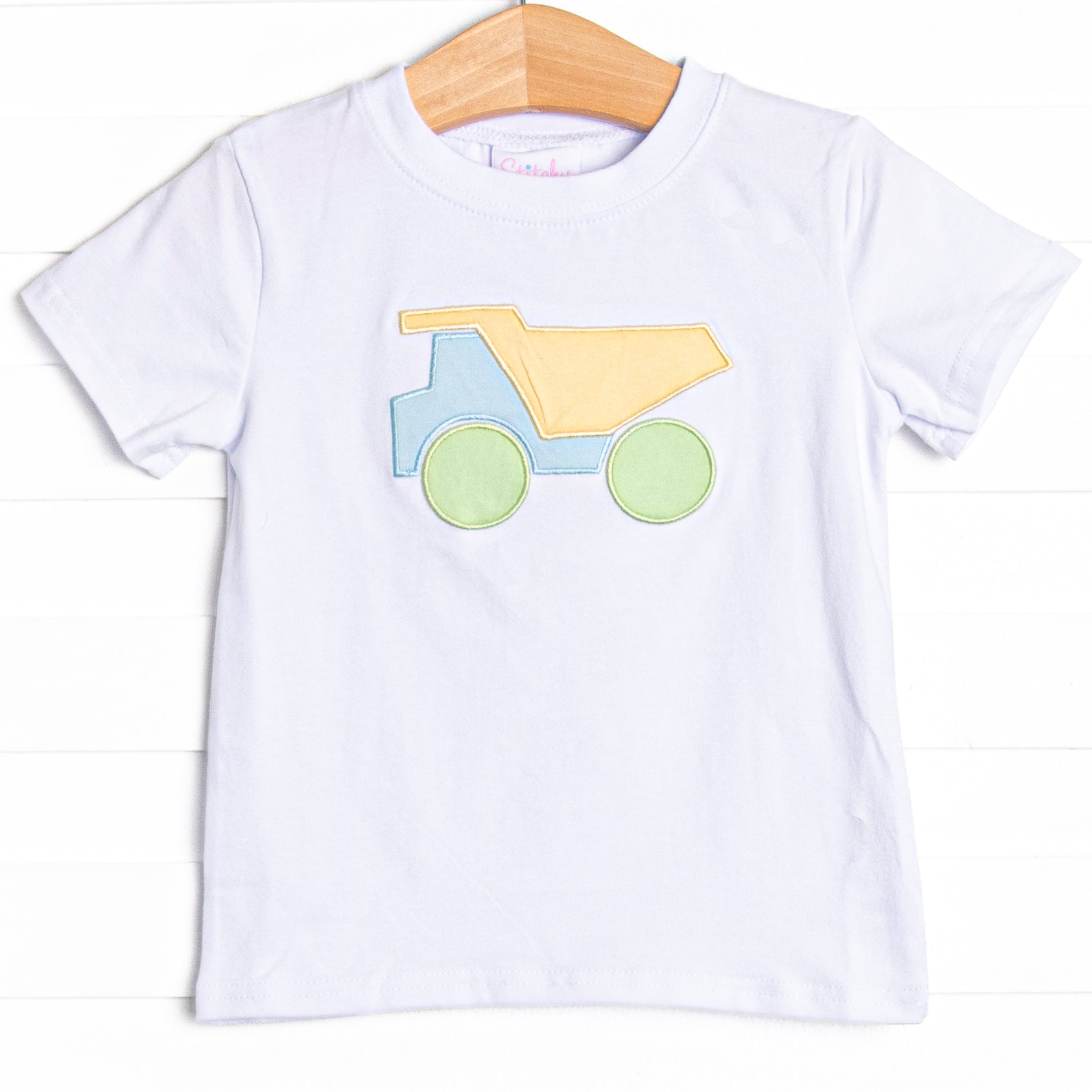 Colorblock Construction Applique Top, White