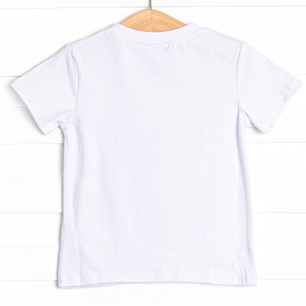 Colorblock Construction Applique Top, White