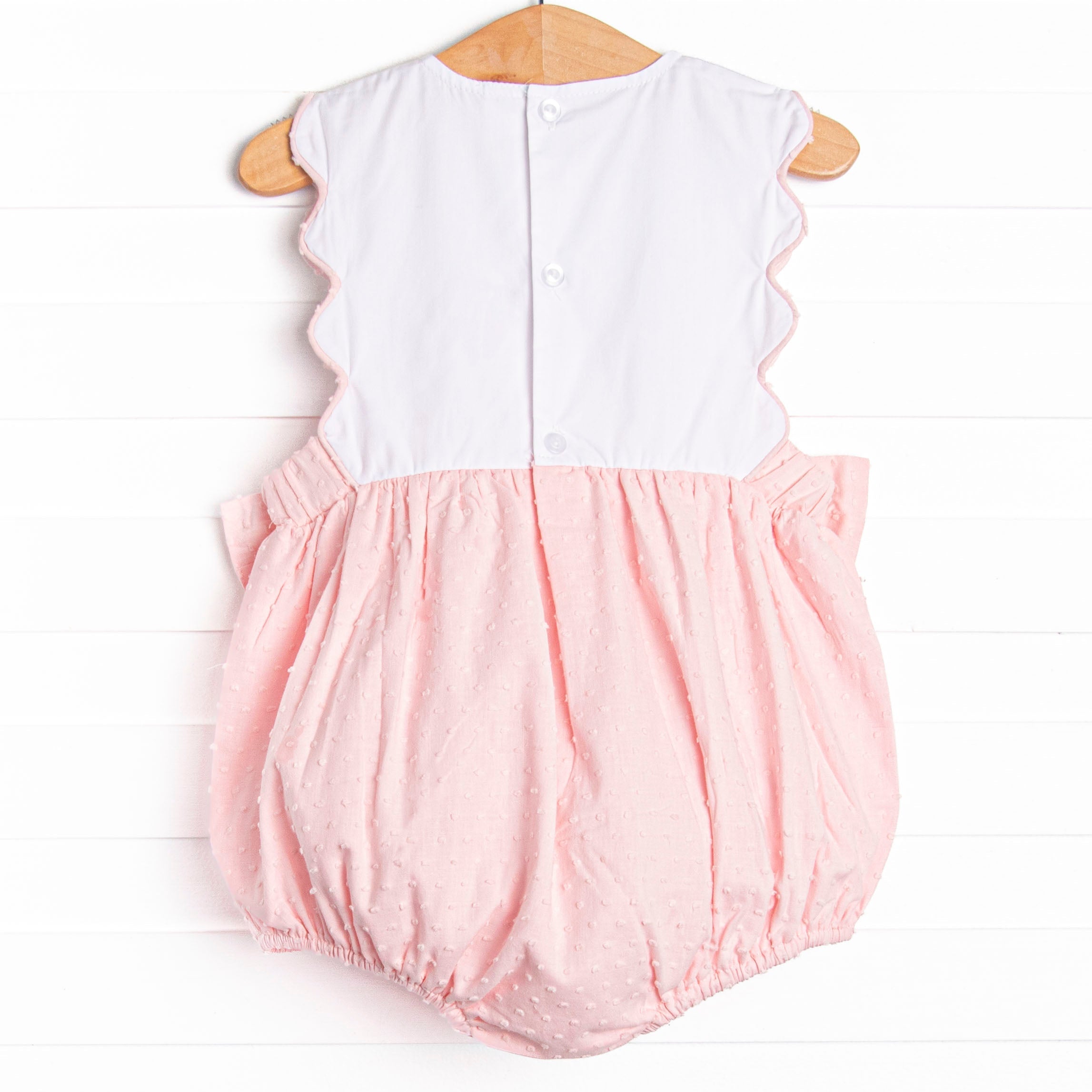 Elizabeth Side Tie Bubble, Pink Swiss Dot