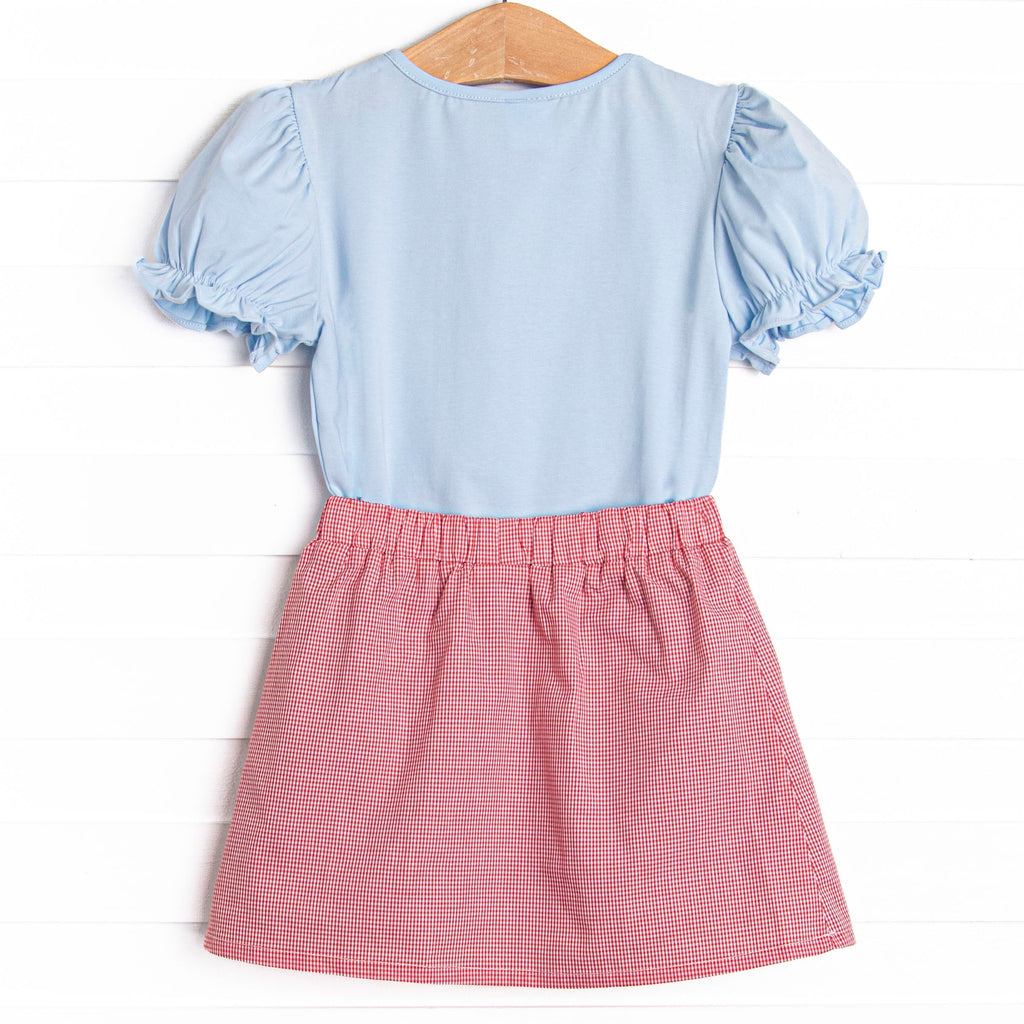 Back to the Basics Applique Skirt Set, Blue