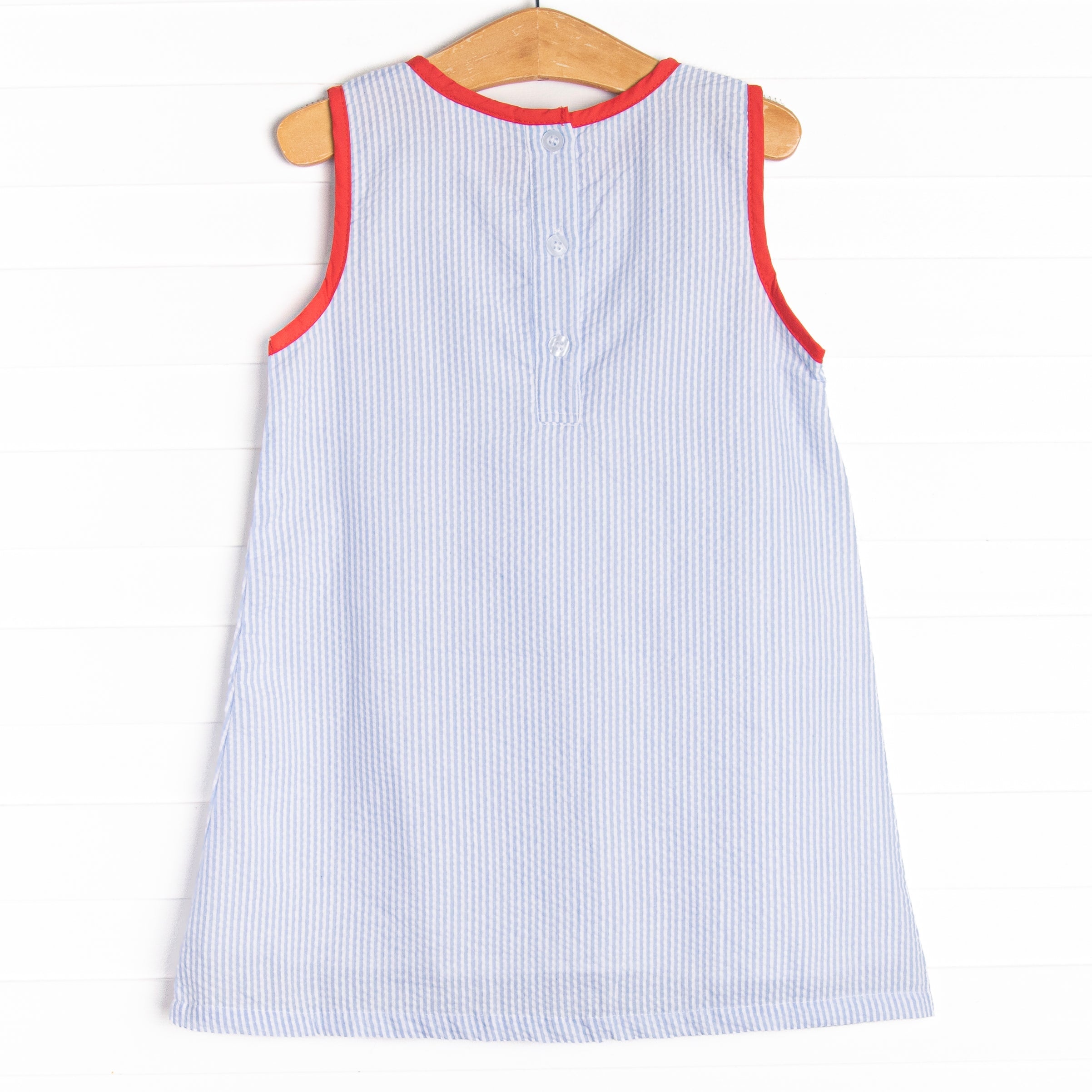 Annie Apple Embroidered Dress, Blue