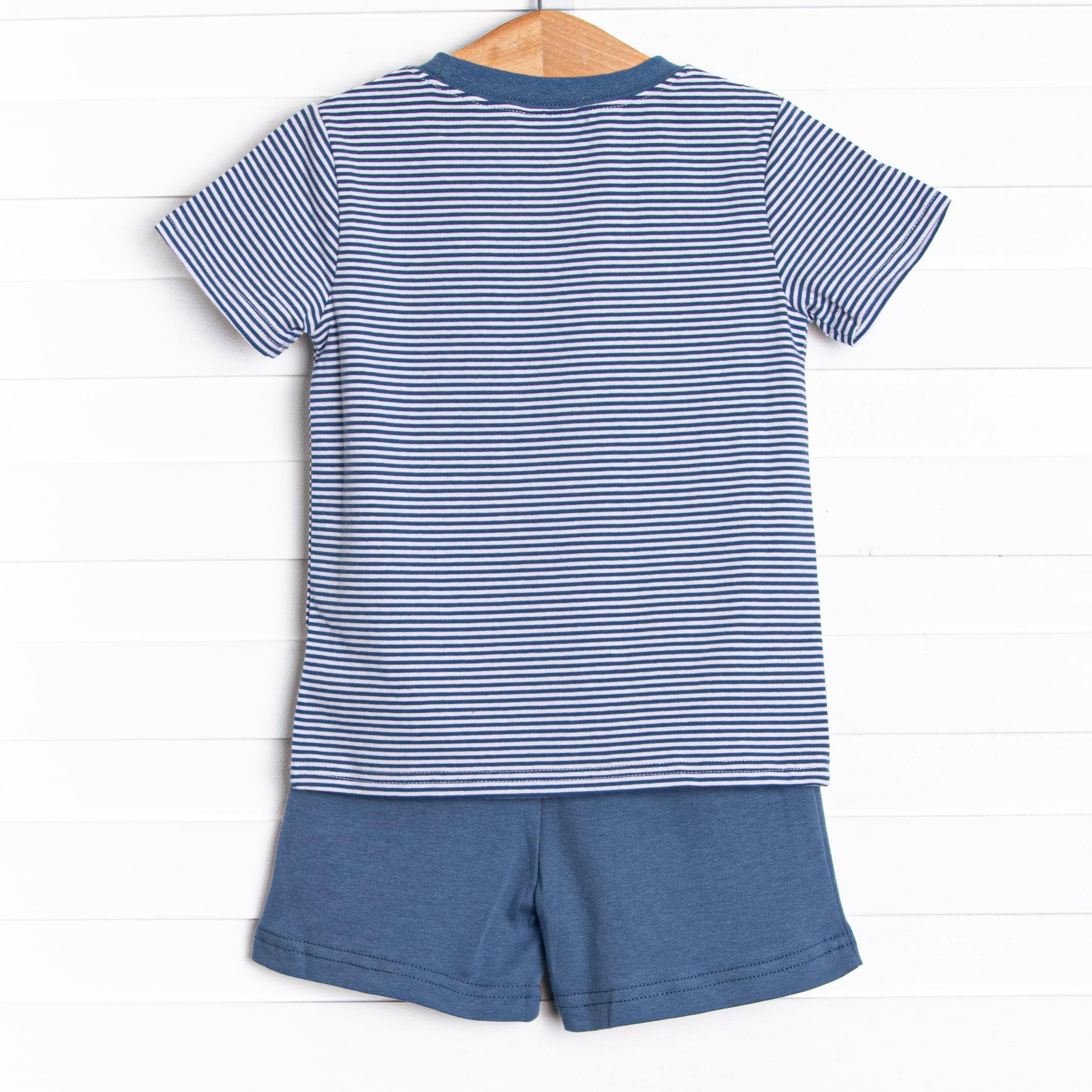 Evan Short Set, Denim Blue Stripe