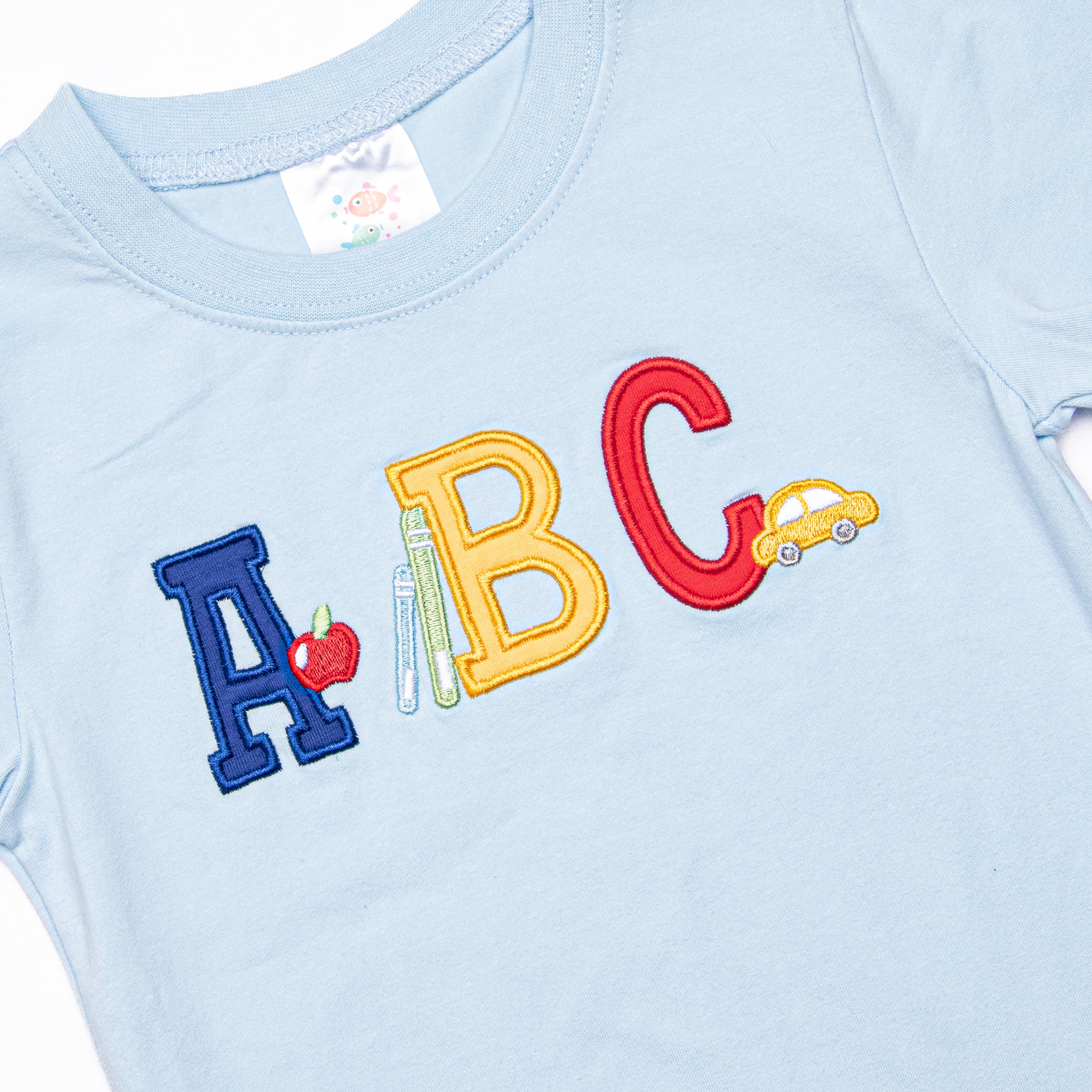 Spelling Bee Sweetie Applique Short Set, Blue