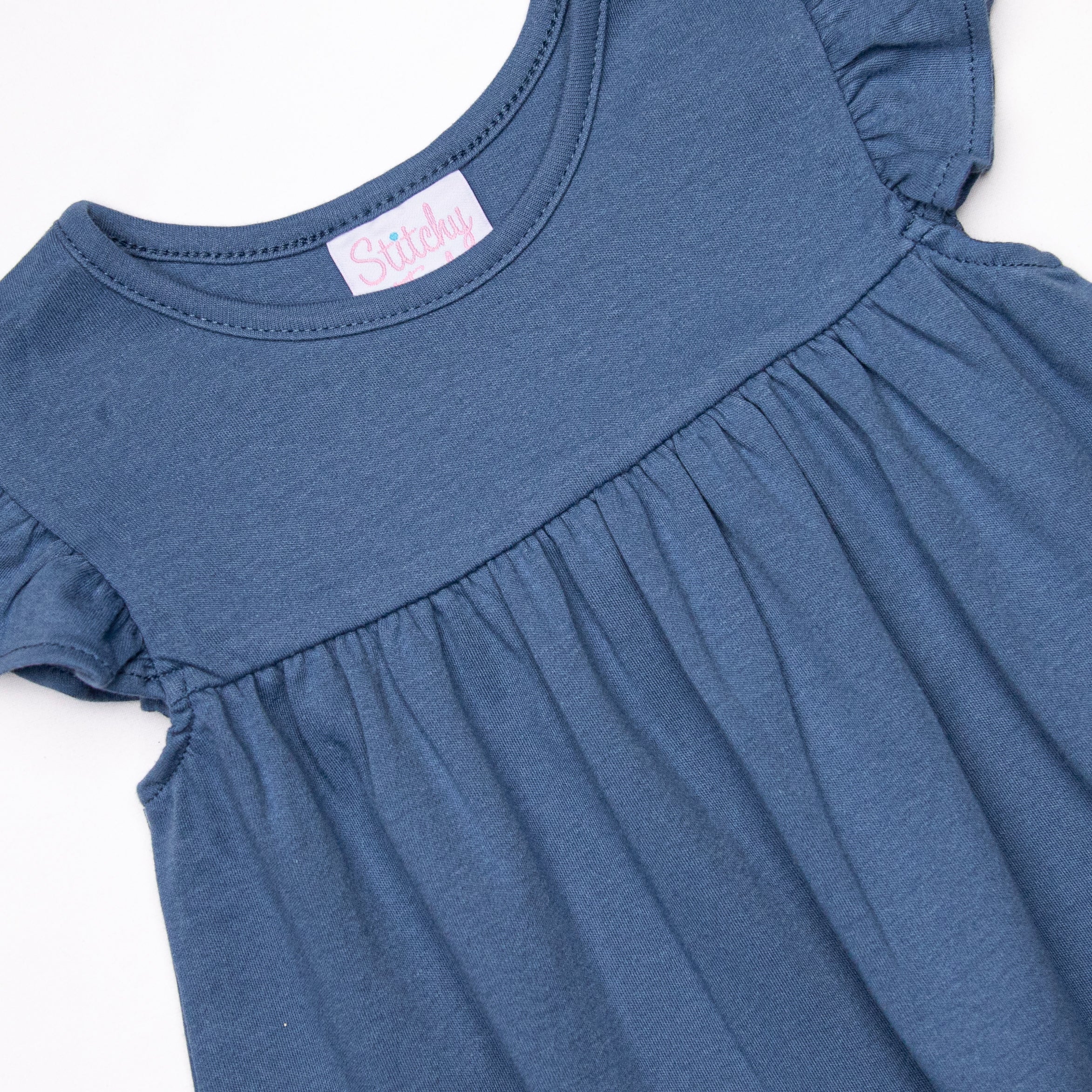 Calla Short Set, Denim Blue Stripe