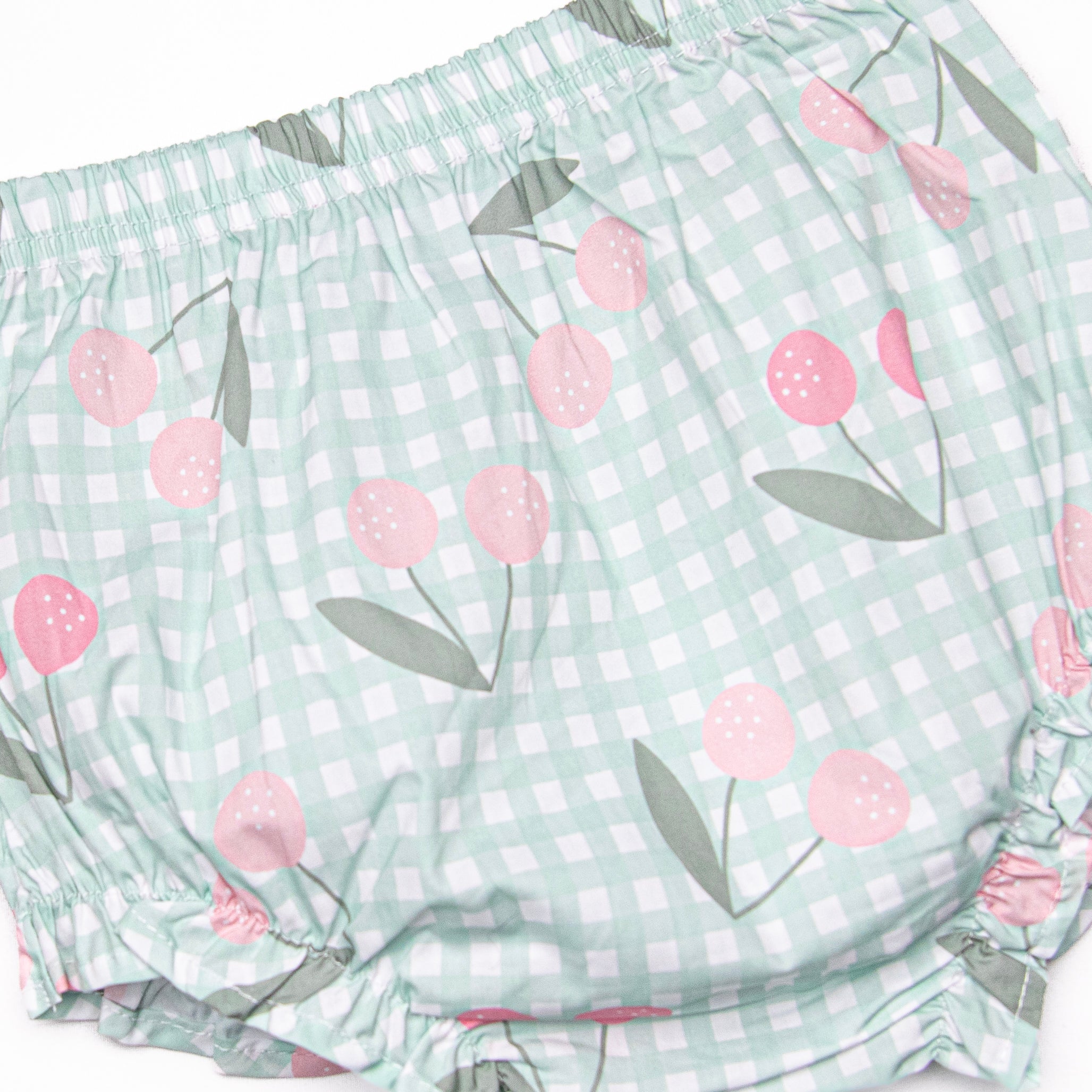Berry Cherry Diaper Set, Green