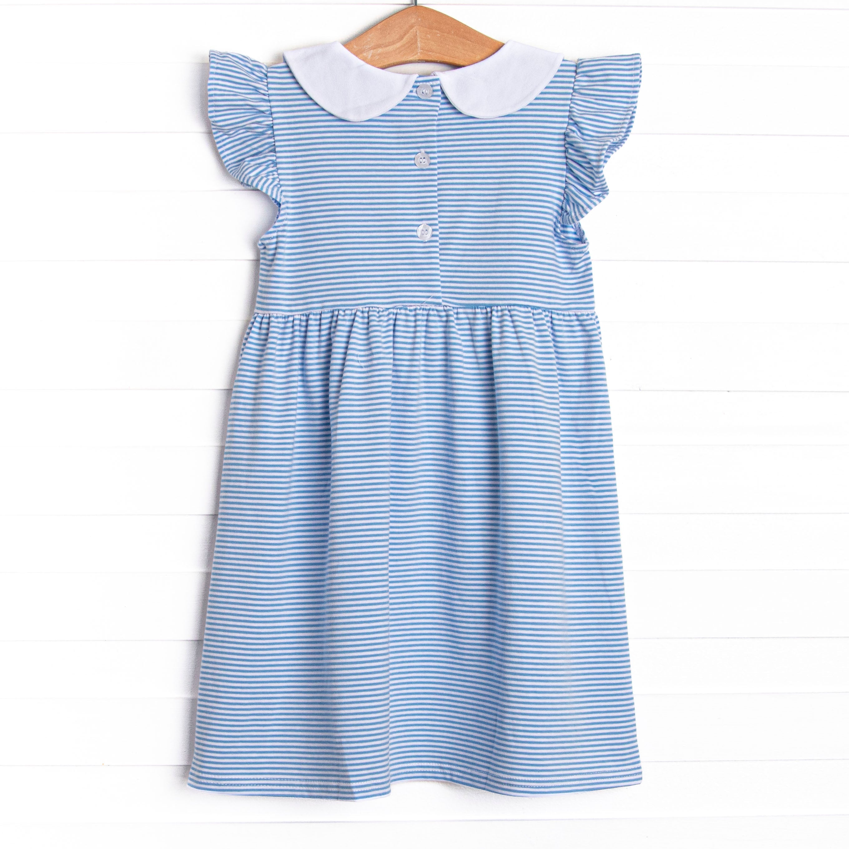 Pippa Dress, Medium Blue Stripe