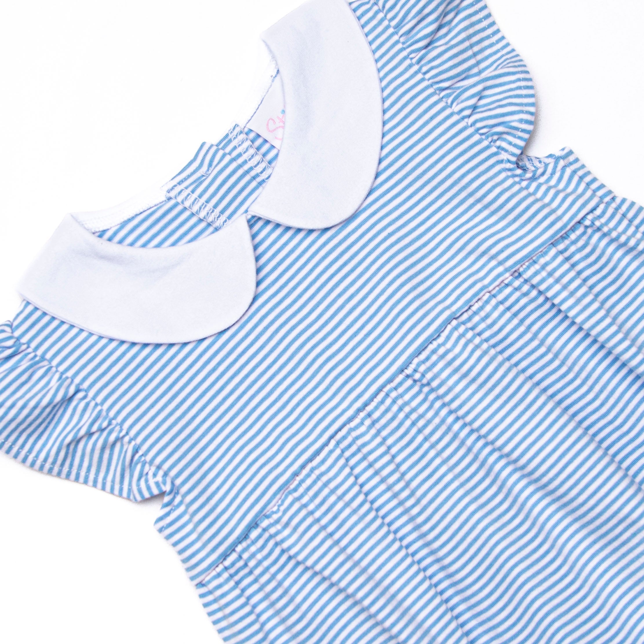 Pippa Dress, Medium Blue Stripe
