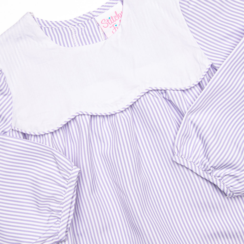 Southern Scallops Dress, Purple