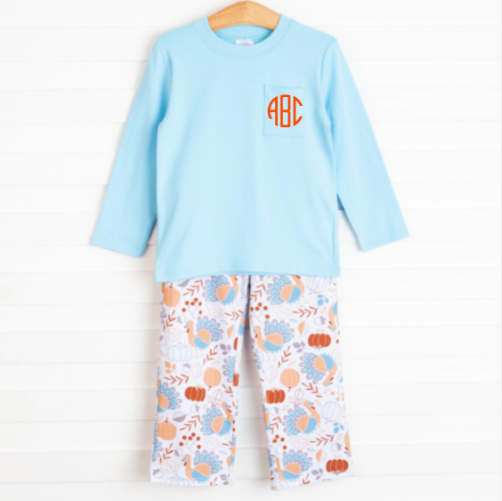 Be Thankful Pant Set, Blue