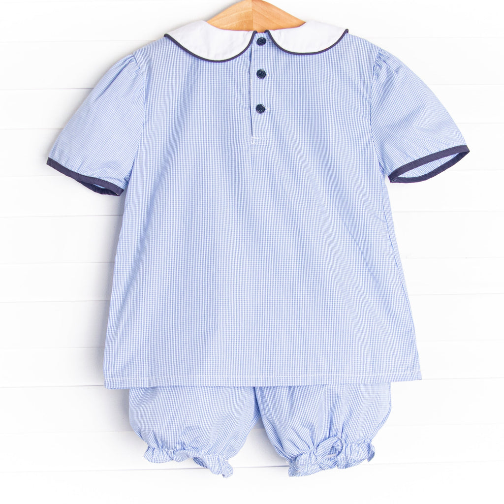 Addison Bloomer Set, Blue Mini Gingham