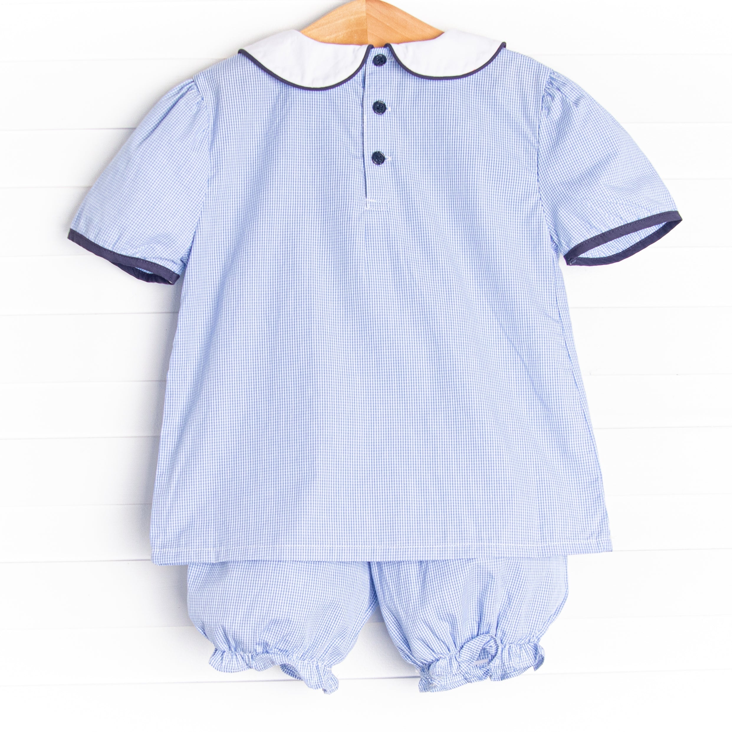 Addison Bloomer Set, Blue Mini Gingham