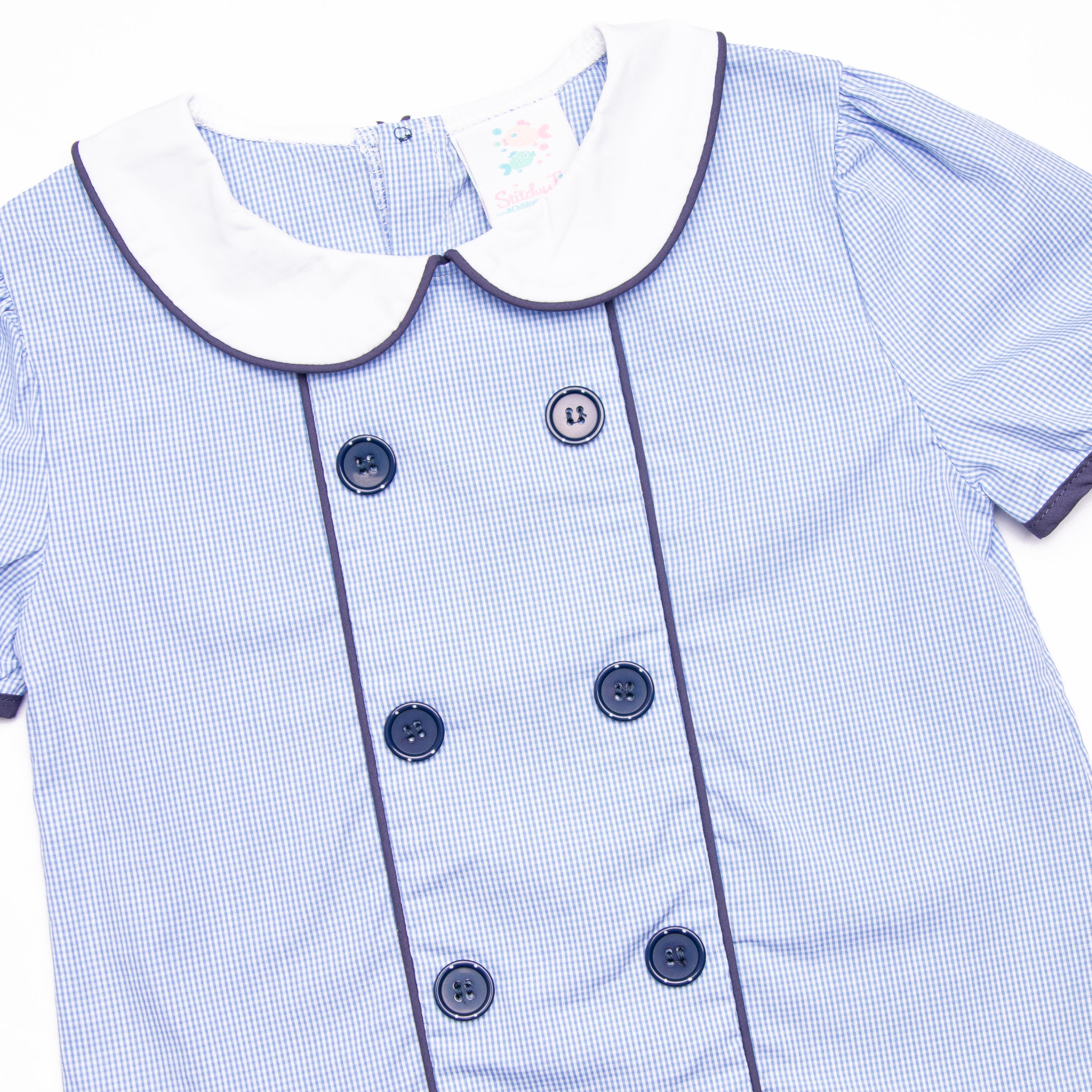 Addison Bloomer Set, Blue Mini Gingham