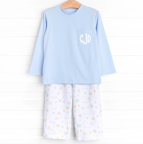 Birthday Bliss Pant Set, Blue