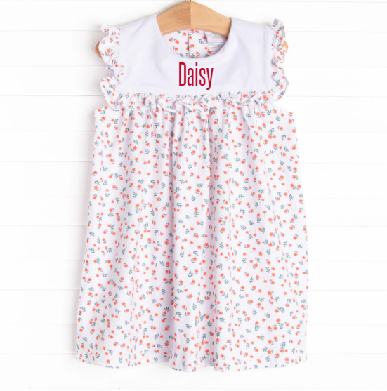 Bitty Buds Ruffle Dress, Red